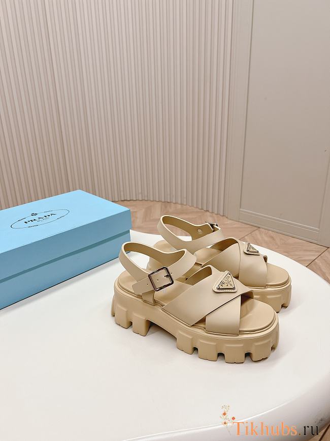 Prada Beige Rubber Sandals - 1