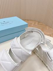 Prada Padded Nappa Leather Sandals White - 5