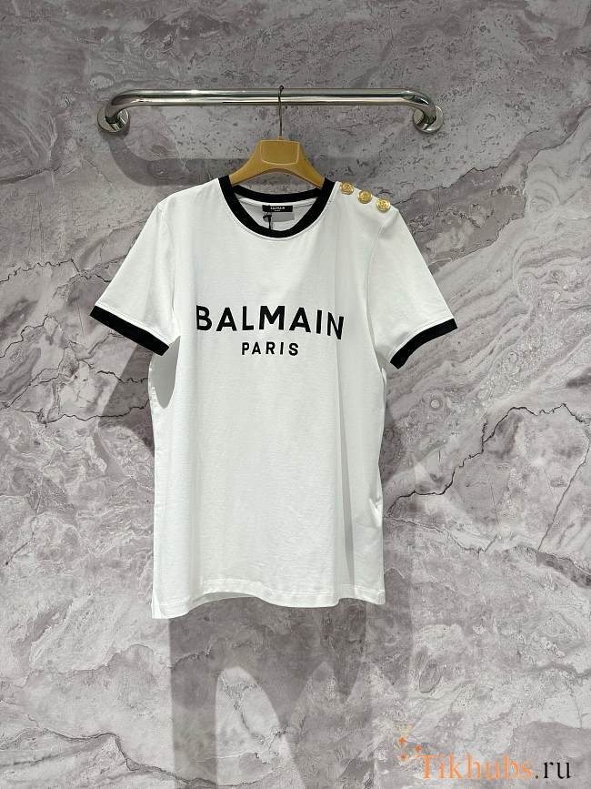Balmain White T-shirt - 1