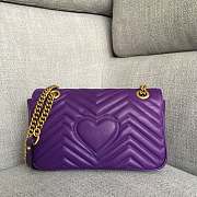 Gucci Marmont Shoulder Bag Purple 26x7x15cm - 6