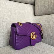 Gucci Marmont Shoulder Bag Purple 26x7x15cm - 2