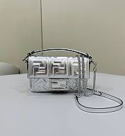 Fendi Baguette Mini Silver Nappa Leather Bag 20x13x5cm - 1