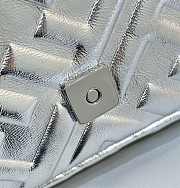 Fendi Baguette Mini Silver Nappa Leather Bag 20x13x5cm - 5