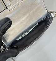 Fendi Baguette Mini Silver Nappa Leather Bag 20x13x5cm - 4