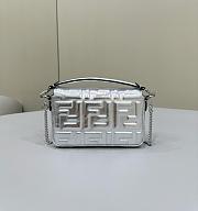 Fendi Baguette Mini Silver Nappa Leather Bag 20x13x5cm - 2