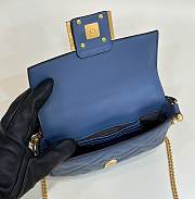 Fendi Baguette Mini Dark Blue Nappa Leather Bag 20x13x5cm - 5
