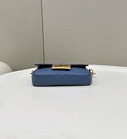Fendi Baguette Mini Dark Blue Nappa Leather Bag 20x13x5cm - 3