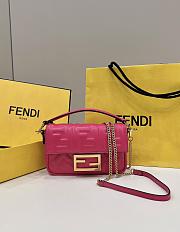 Fendi Baguette Mini Dark Pink Nappa Leather Bag 20x13x5cm - 1