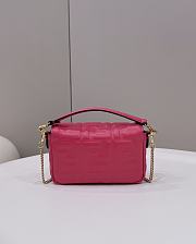 Fendi Baguette Mini Dark Pink Nappa Leather Bag 20x13x5cm - 5