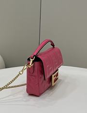 Fendi Baguette Mini Dark Pink Nappa Leather Bag 20x13x5cm - 4