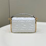 Fendi Baguette Mini White Nappa Leather Bag 20x13x5cm - 5