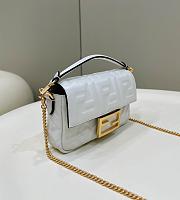 Fendi Baguette Mini White Nappa Leather Bag 20x13x5cm - 3