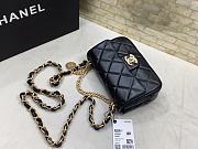 Chanel Flap Bag Coin Black Lambskin Gold 21x12x7cm - 5