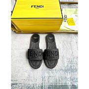 Fendi Signature Denim Slides Black - 1