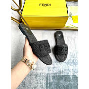 Fendi Signature Denim Slides Black - 5