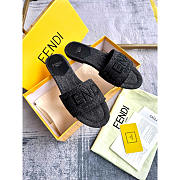 Fendi Signature Denim Slides Black - 4