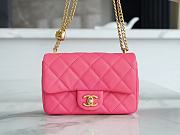 Chanel Mini Flap Bag Pink Caviar Gold 19x12x8cm - 1