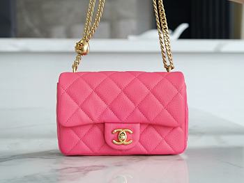 Chanel Mini Flap Bag Pink Caviar Gold 19x12x8cm