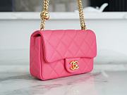 Chanel Mini Flap Bag Pink Caviar Gold 19x12x8cm - 4