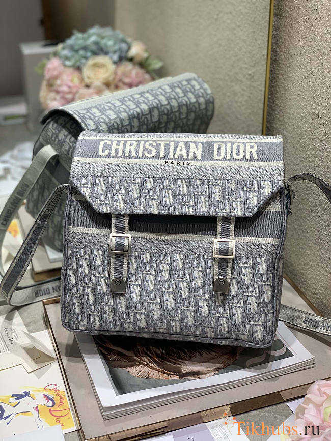 Dior Medium Diorcamp Bag Grey Oblique 29 x 22 x 12 cm  - 1