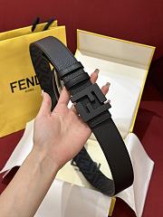 Fendi Gray Leather Belt FF 3.5cm - 4