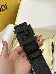 Fendi Gray Leather Belt FF 3.5cm - 3