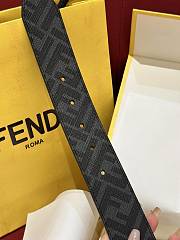 Fendi Gray Leather Belt FF 3.5cm - 2