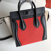 Celine Nano Luggage Leather Tote Red Beige 20cm - 5