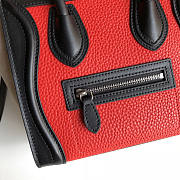 Celine Nano Luggage Leather Tote Red Beige 20cm - 3