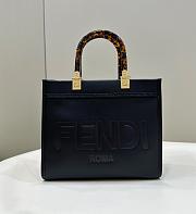 Fendi Sunshine Small Black Leather Shopper 25.5x22.5x12cm - 1