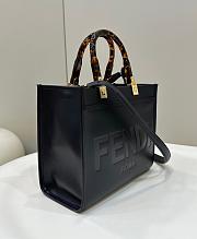 Fendi Sunshine Small Black Leather Shopper 25.5x22.5x12cm - 4
