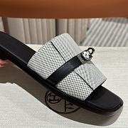 Hermes Giulia Sandal Black Prunoir Silver - 5