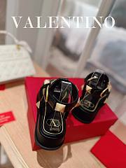 Valentino Roman Stud Calfskin Flatform Sandal Black - 4