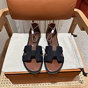 Hermes Santorini Denim Sandal  - 1