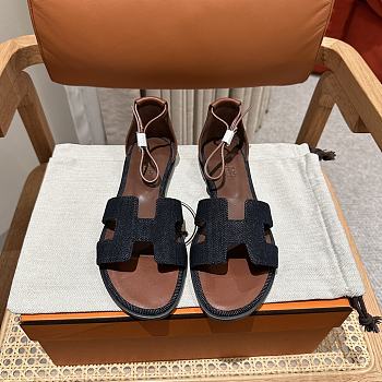 Hermes Santorini Denim Sandal 