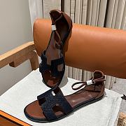 Hermes Santorini Denim Sandal  - 2