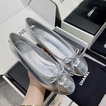 Chanel Ballerina Flat Silver