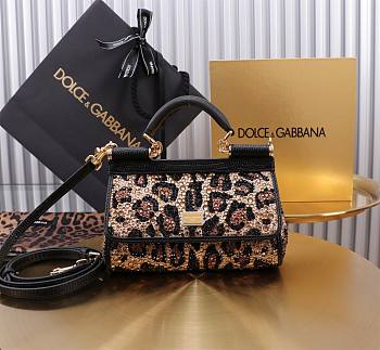 Dolce & Gabbana Black Small Sicily Handbag 18cm