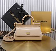 Dolce & Gabbana Beige Small Sicily Handbag Patent 18cm - 1