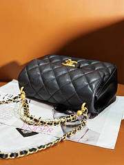 Chanel Flap Bag Lustrous Lambskin Black Pearls 19.5x14.5x7.5cm - 5