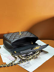 Chanel Flap Bag Lustrous Lambskin Black Pearls 19.5x14.5x7.5cm - 3