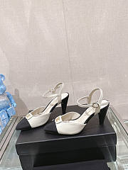 Chanel White Black Heel 7cm - 5