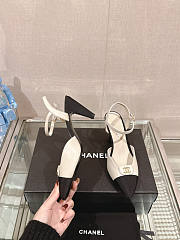 Chanel White Black Heel 7cm - 4