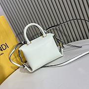 Fendi FF Cube White Nappa Leather Mini Bag 16.5x13.5x9cm - 3