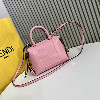 Fendi FF Cube Pink Nappa Leather Mini Bag 16.5x13.5x9cm