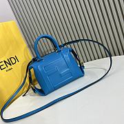 Fendi FF Cube Blue Nappa Leather Mini Bag 16.5x13.5x9cm - 1