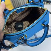 Fendi FF Cube Blue Nappa Leather Mini Bag 16.5x13.5x9cm - 6