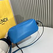 Fendi FF Cube Blue Nappa Leather Mini Bag 16.5x13.5x9cm - 5