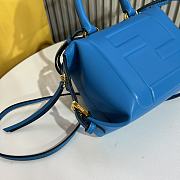Fendi FF Cube Blue Nappa Leather Mini Bag 16.5x13.5x9cm - 4