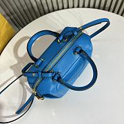 Fendi FF Cube Blue Nappa Leather Mini Bag 16.5x13.5x9cm - 3